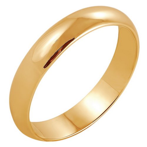 Z1-1040b Обручальное кольцо бухтированной шириной 4 мм.Золото 585. 