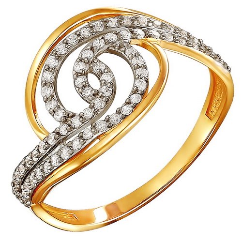 z1-8738 Кольцо с фианитами. Золото 585. 