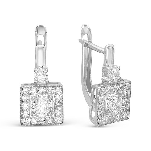 z2-9256 Серьги с фианитами. Серебро 925. 
