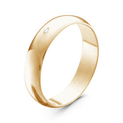 Z1-1050k Обручальное кольцо шириной 5 мм с бриллиантом.Золото 585.