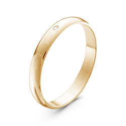Z1-1030k Обручальное кольцо шириной 3 мм с бриллиантом.Золото 585.
