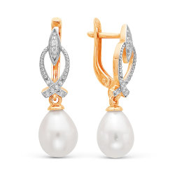 z2-8564 Серьги с жемчугом. Золото 585. z2-8564 Серьги с жемчугом. Золото 585.